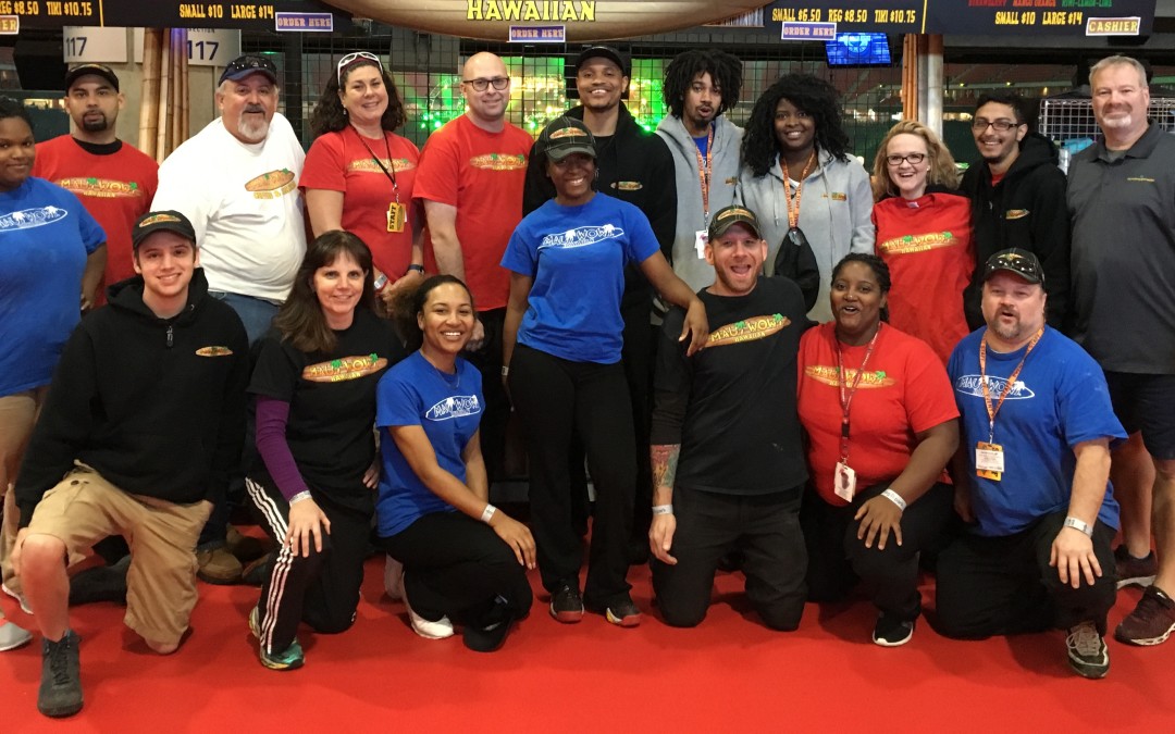 Maui Wowi employees in front of cart at Houston Rodeo